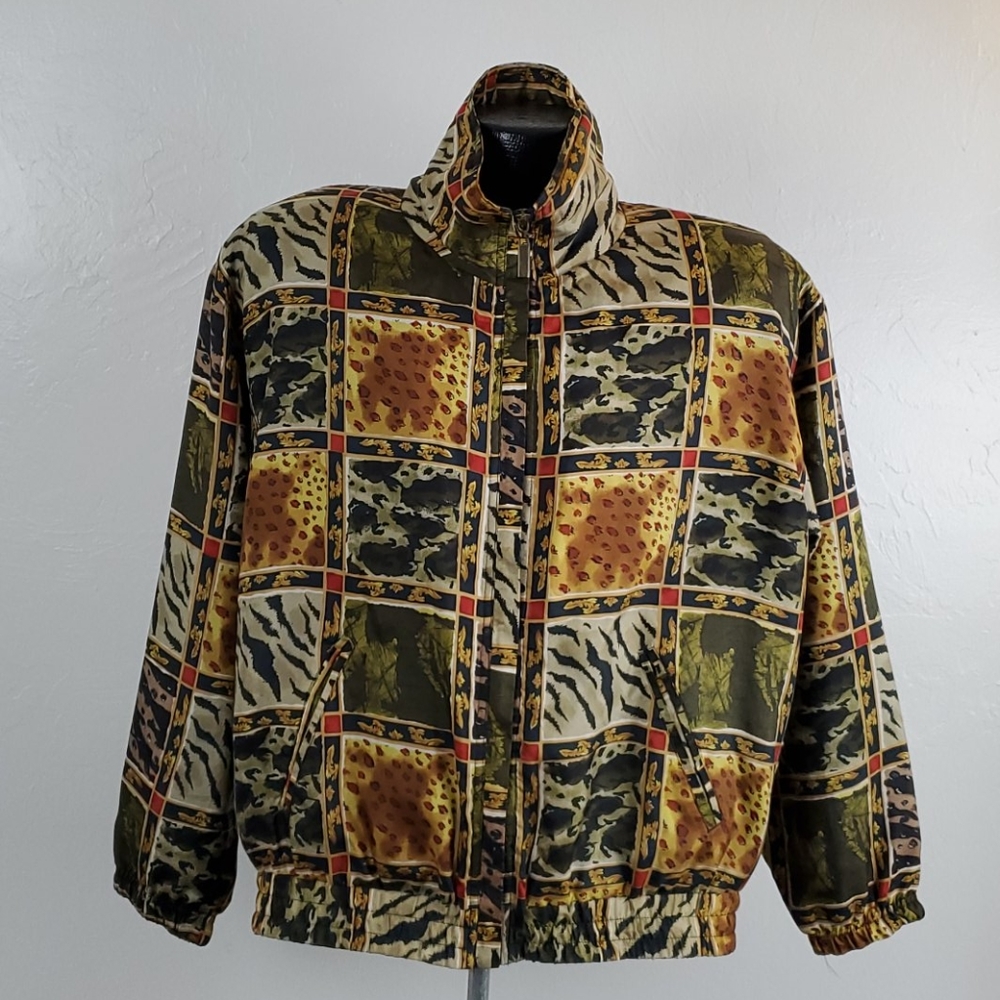 Vintage Silk Bomber Jacket Women S Oversized 90s Y2K Zip